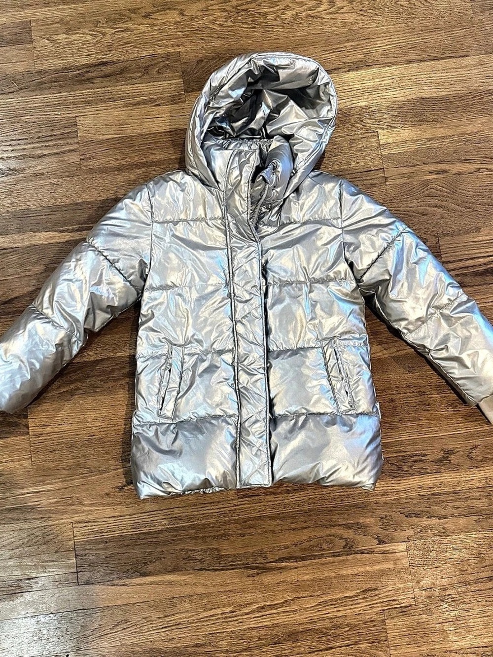 GAP Kids Silver Puffer Jacket Size Medium (8)